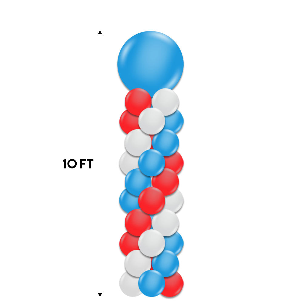 10 Foot Balloon Column With Round Topper